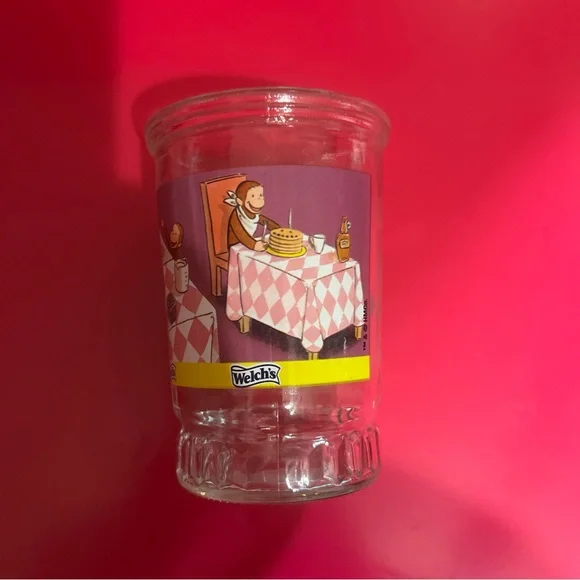 CURIOUS GEORGE Welch's Collectors Glass Jelly Jar #3 Purple - Picture 3 of 4
